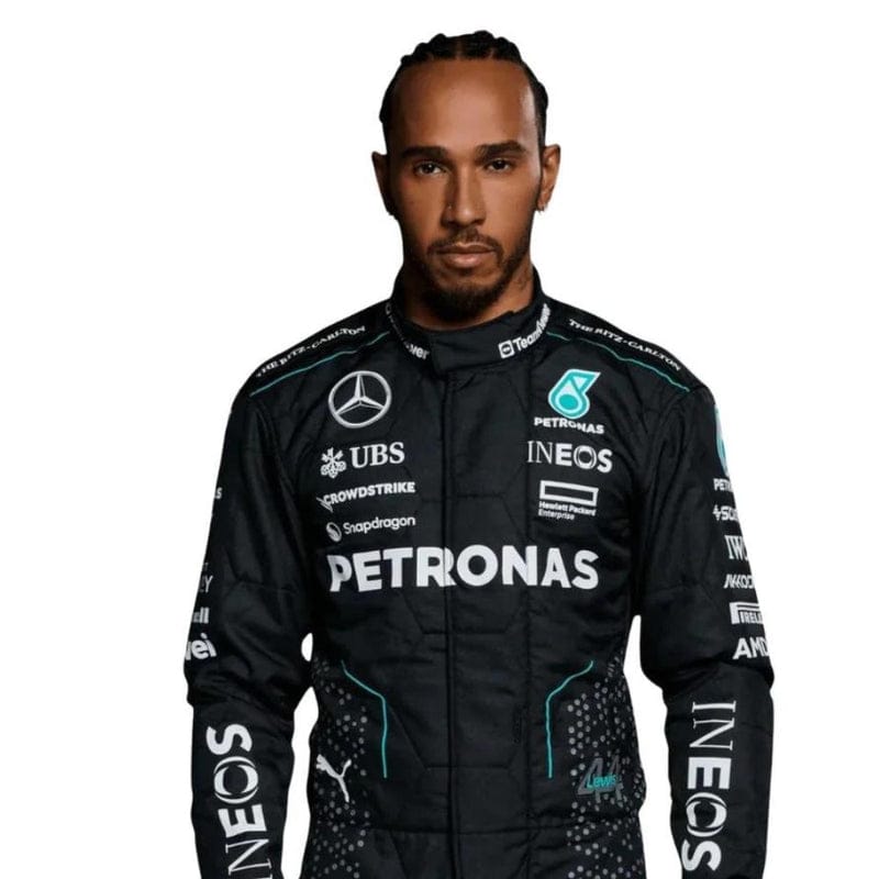 F1 racing costume Lewis Hamilton 2024