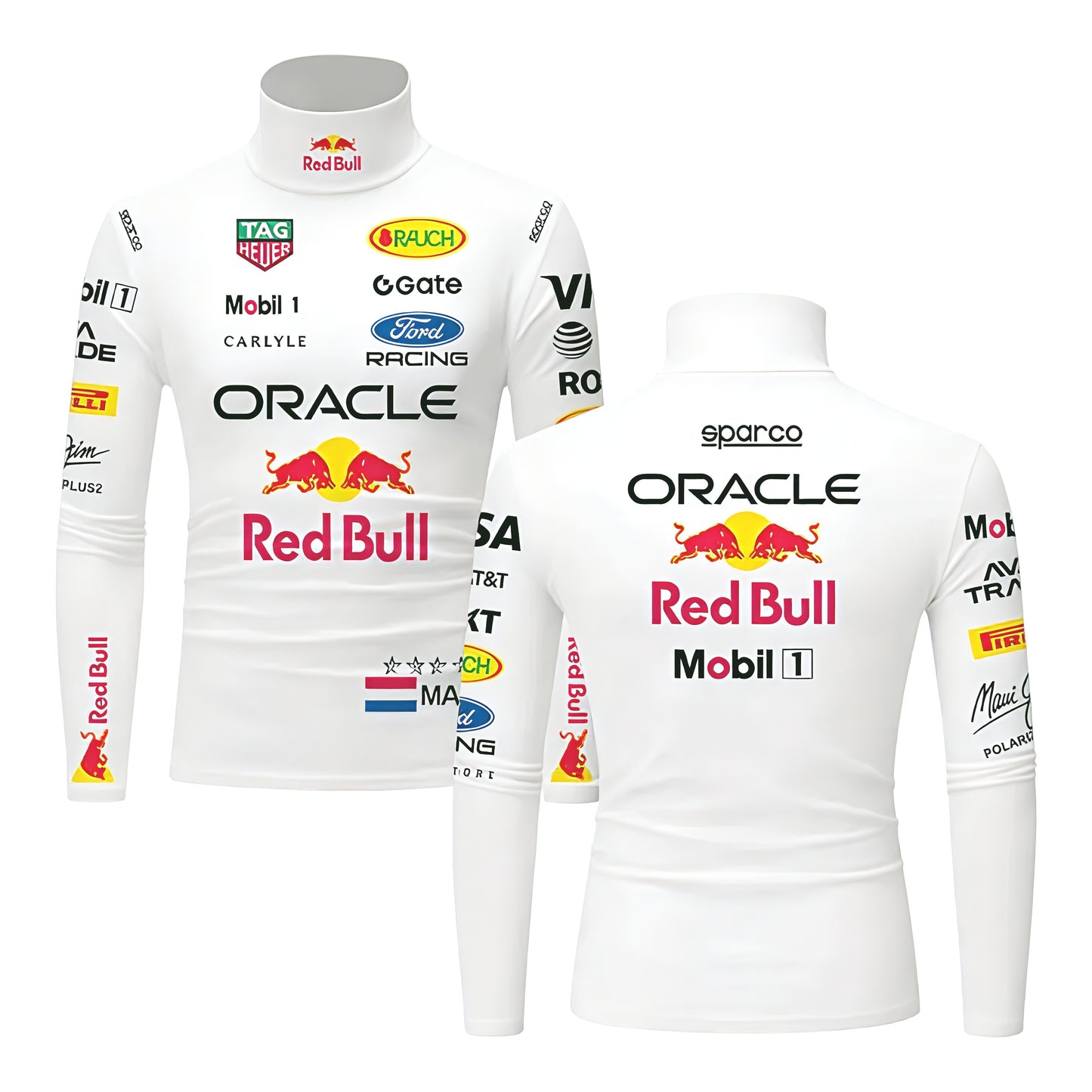 Max Verstappen white Red Bull F1 Compression Shirt